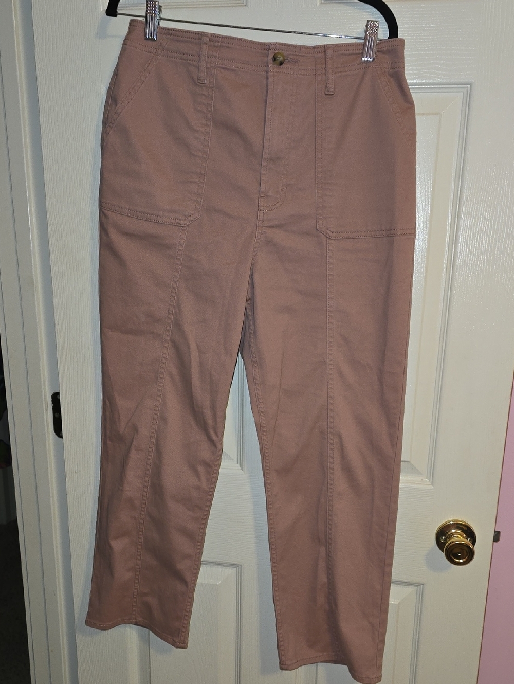 a.n.a Vintage Straight Highest-Rise Pants in Dusty Rose